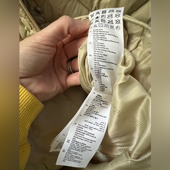 New Sandro Gloriana Heart Quilted Jacket Women’s Size 8 in Off White - Picture 9 of 11